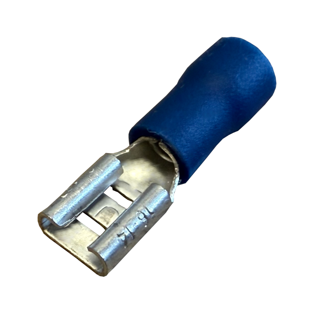Flachstecker Hülse weiblich teilisoliert - 4,8mm - blau