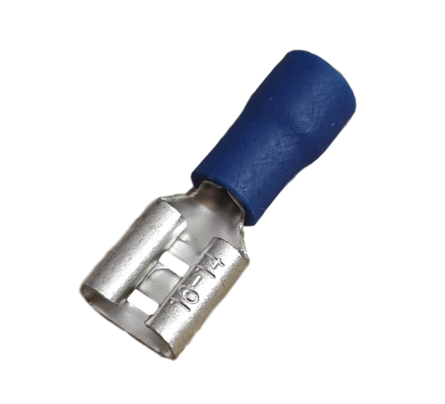 Flachstecker Hülse weiblich teilisoliert - 6,3mm - blau