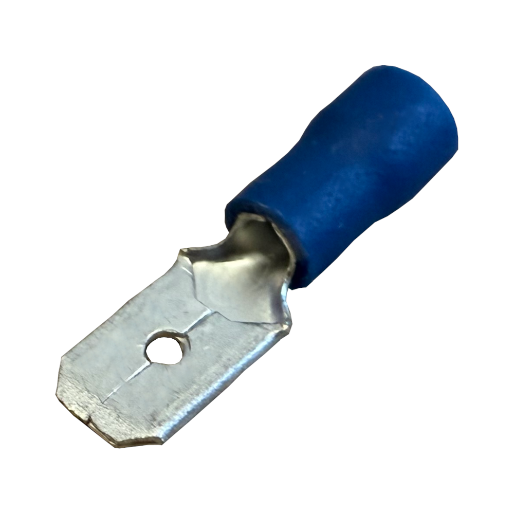 Flachstecker männlich teilisoliert - 6,3mm - blau