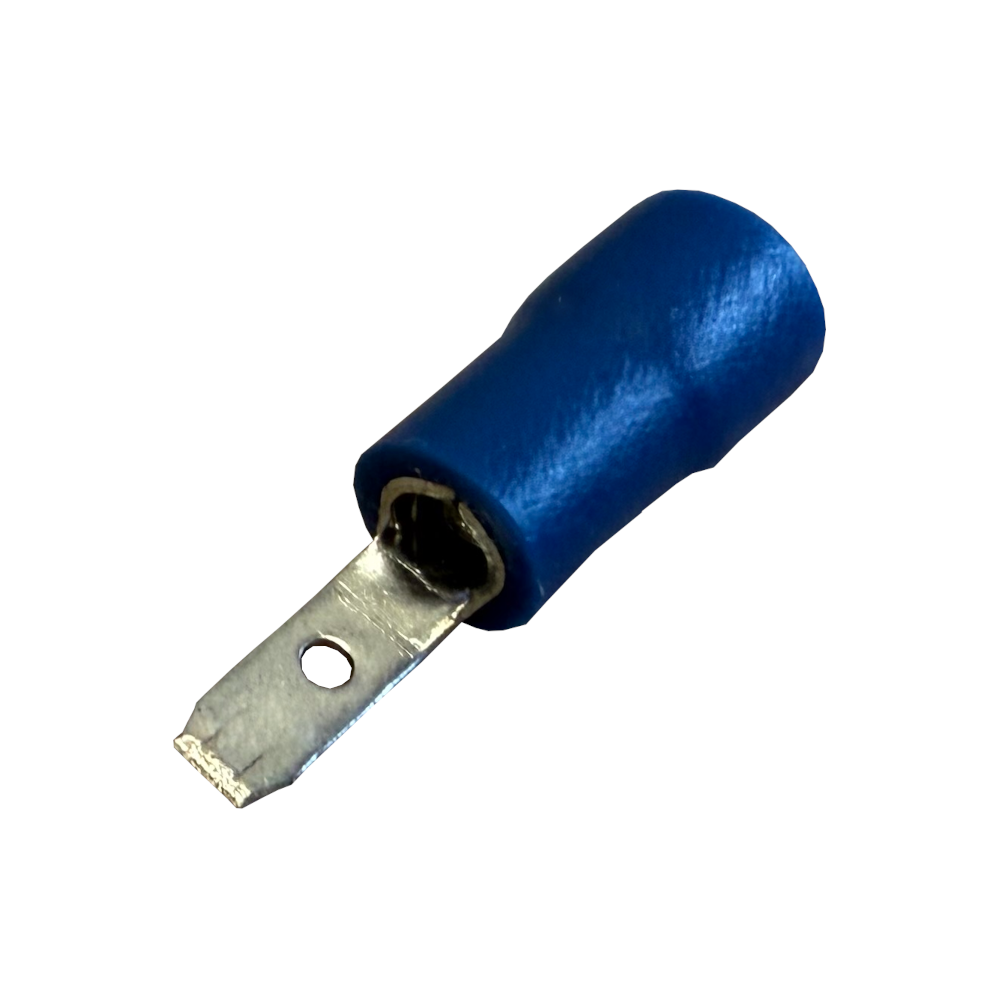 Flachstecker männlich teilisoliert - 2,8mm - blau