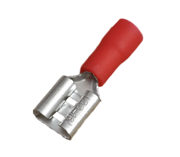 Flachstecker Hülse weiblich teilisoliert - 6,3mm - rot