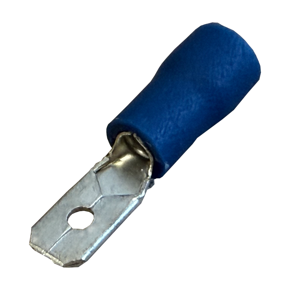 Flachstecker männlich teilisoliert - 4,8mm - blau
