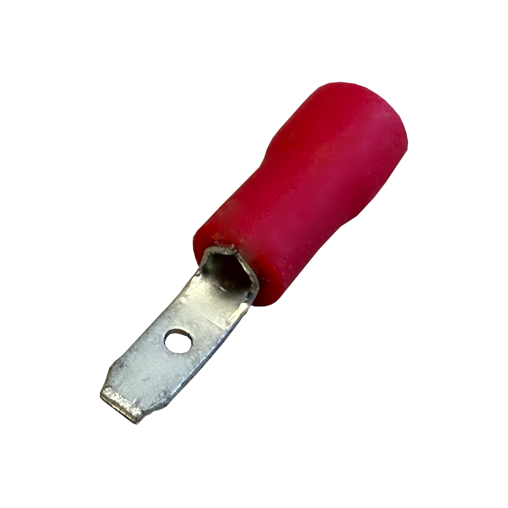 Flachstecker männlich teilisoliert - 2,8mm - rot