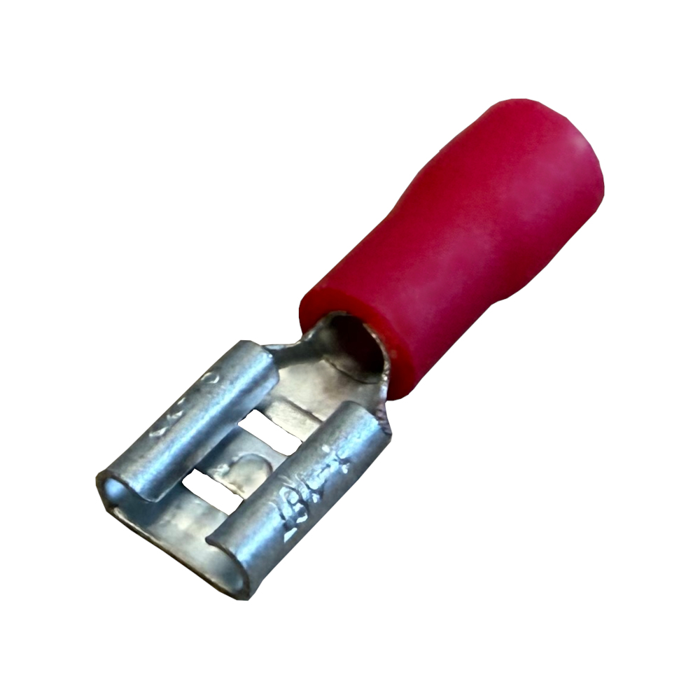 Flachstecker Hülse weiblich teilisoliert - 4,8mm - rot