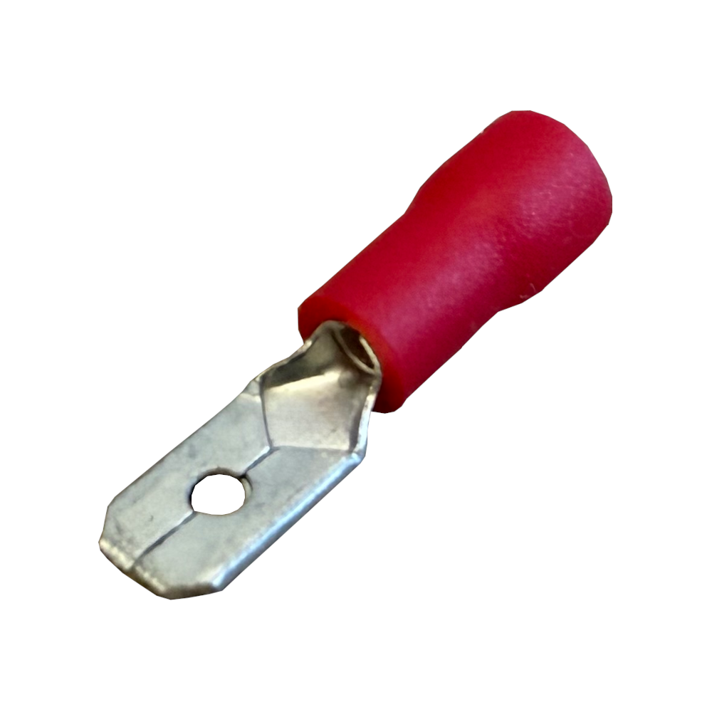 Flachstecker männlich teilisoliert - 4,8mm - rot
