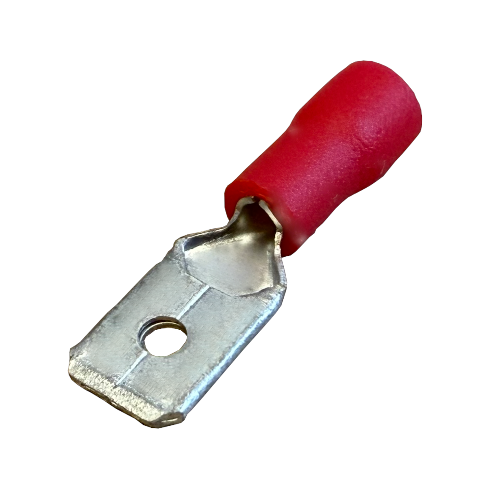 Flachstecker männlich teilisoliert - 6,3mm - rot