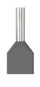 Aderendhülsen zweiadrig 2x0,75mm² - 8mm - grau