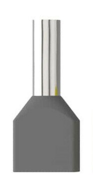 Aderendhülsen zweiadrig 2x4mm² - 12mm - grau